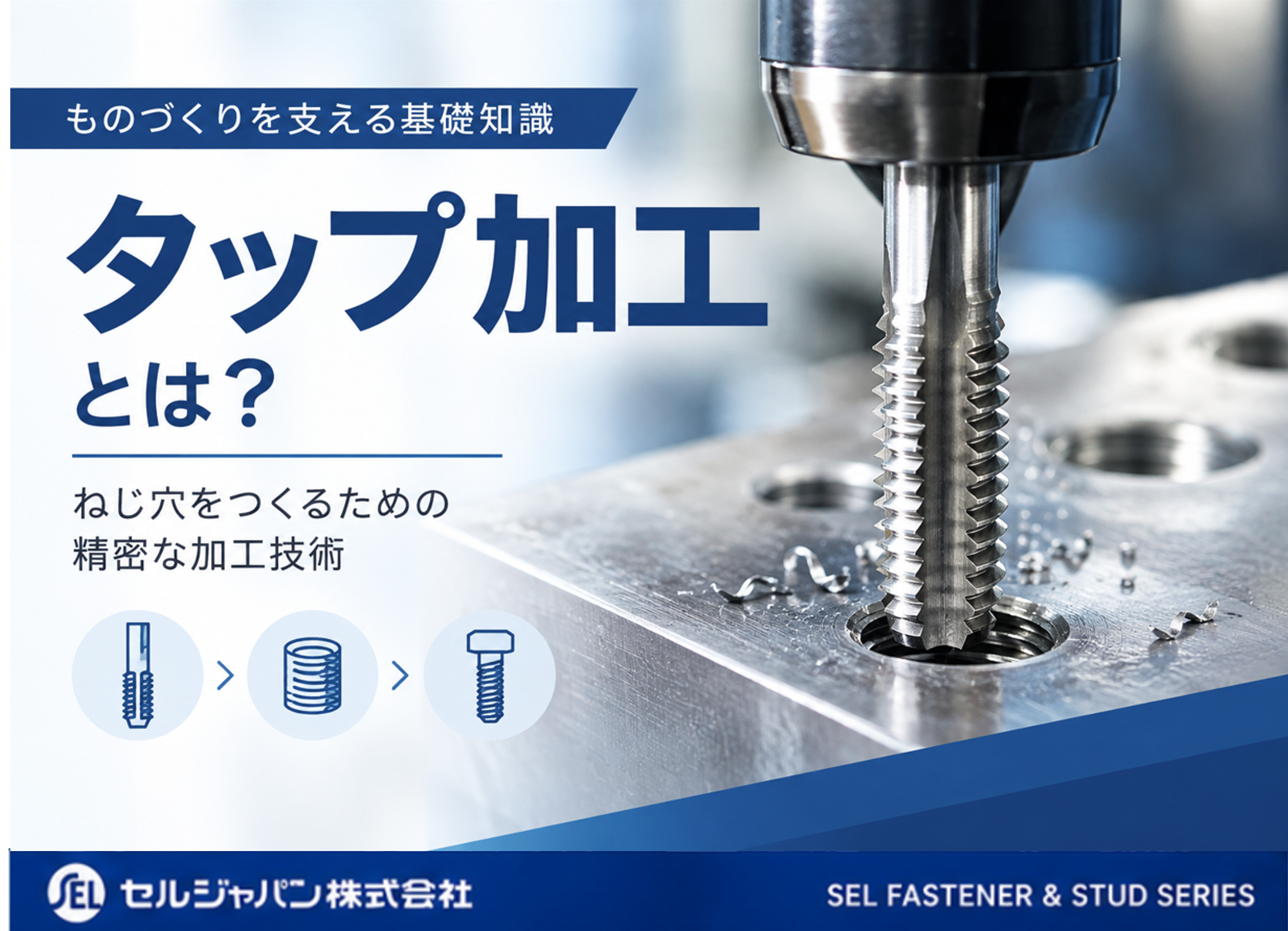 タップ加工とは？下穴径・タップの種類・加工時の注意点を解説